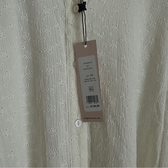 NWT BCBGeneration Midi Dress Long Sleeves Eyelet Shirtdress Size XS - Picture 9 of 10